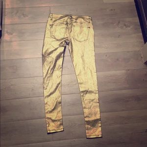 Metallic Gold Denim Jeans / Jeggings